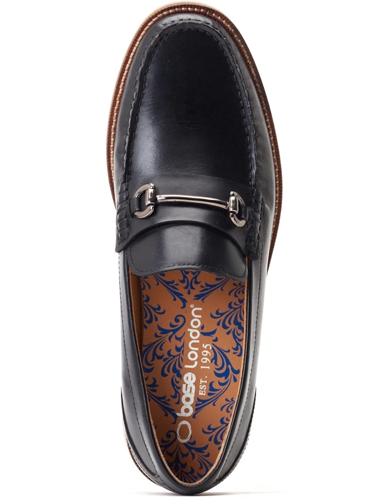 London Madison Leather Men's Black Loafers