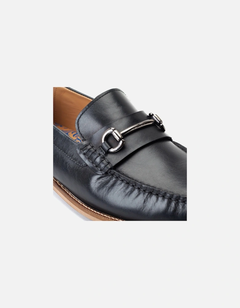 London Madison Leather Men's Black Loafers
