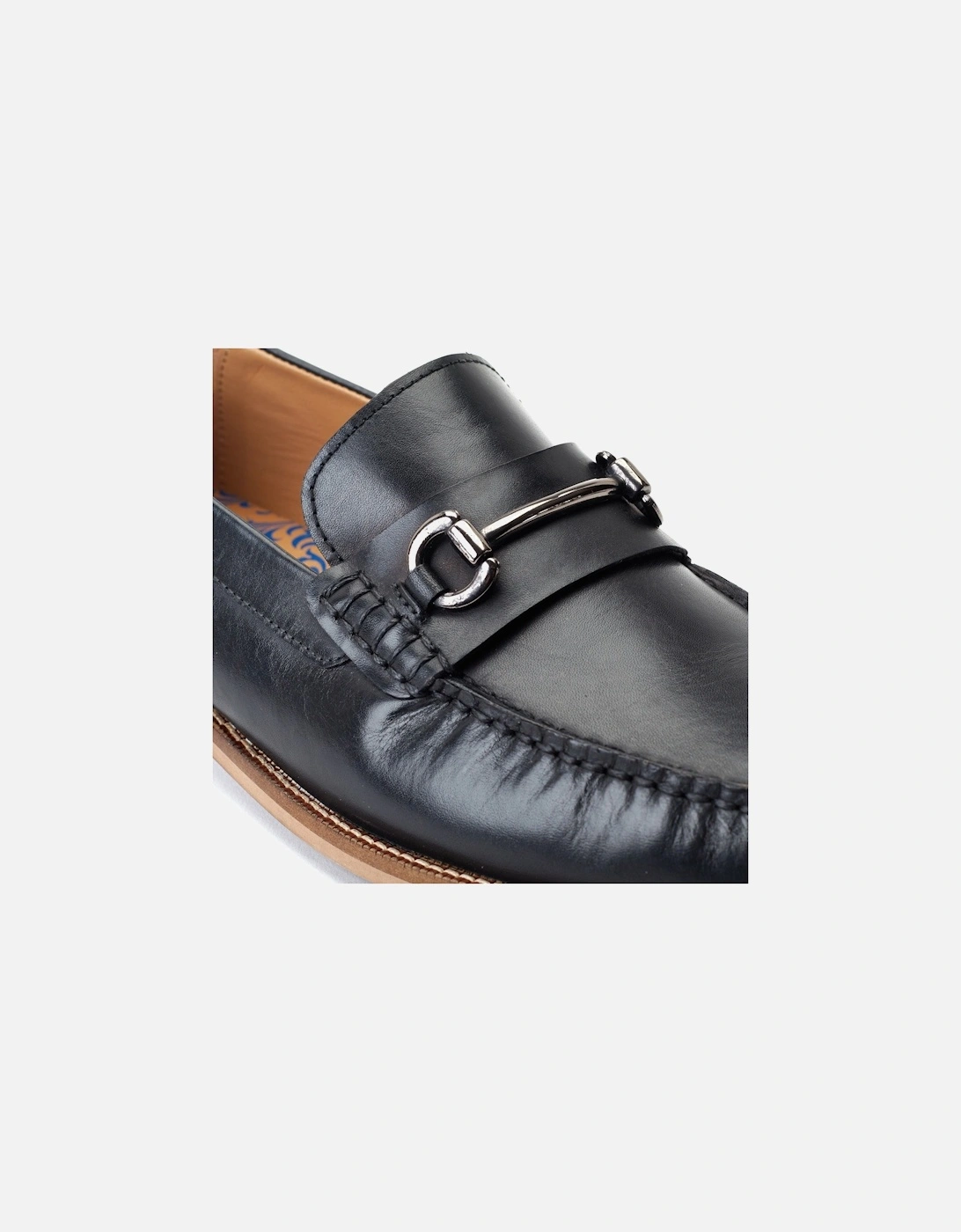 London Madison Leather Men's Black Loafers