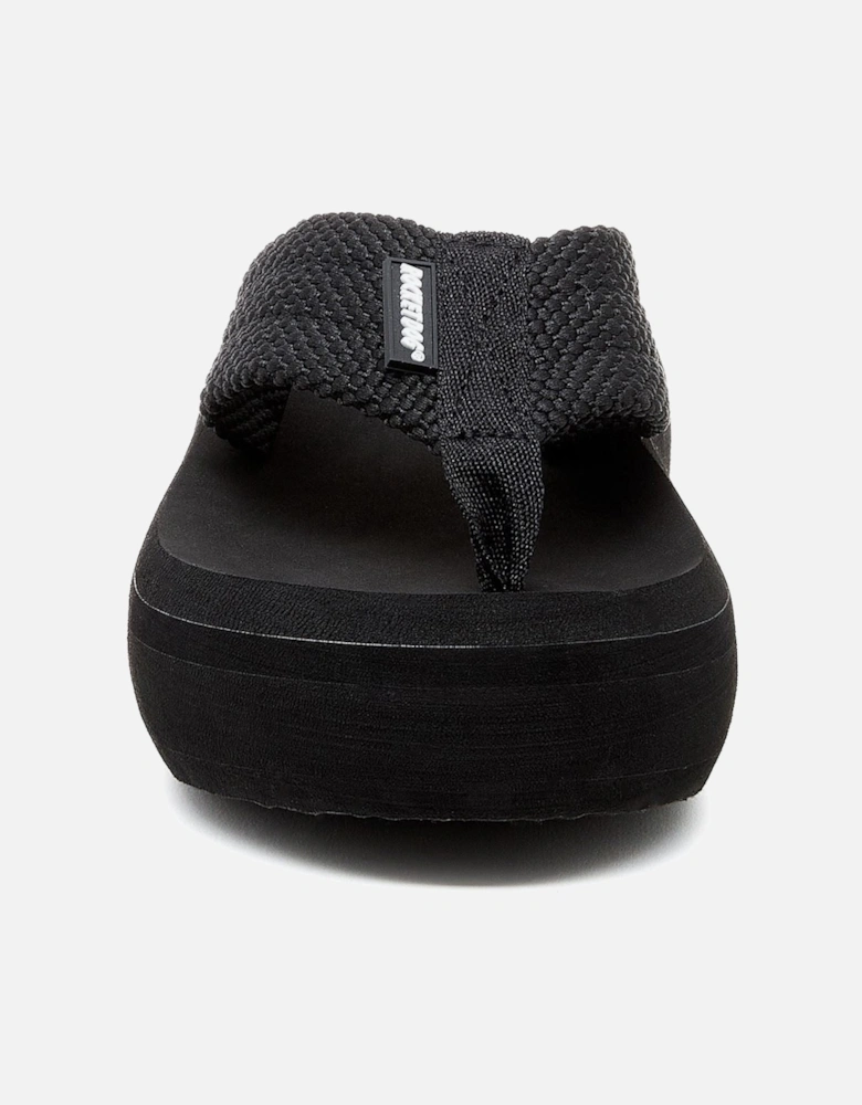 Sandy Webbing Textile Women's Black Sandals