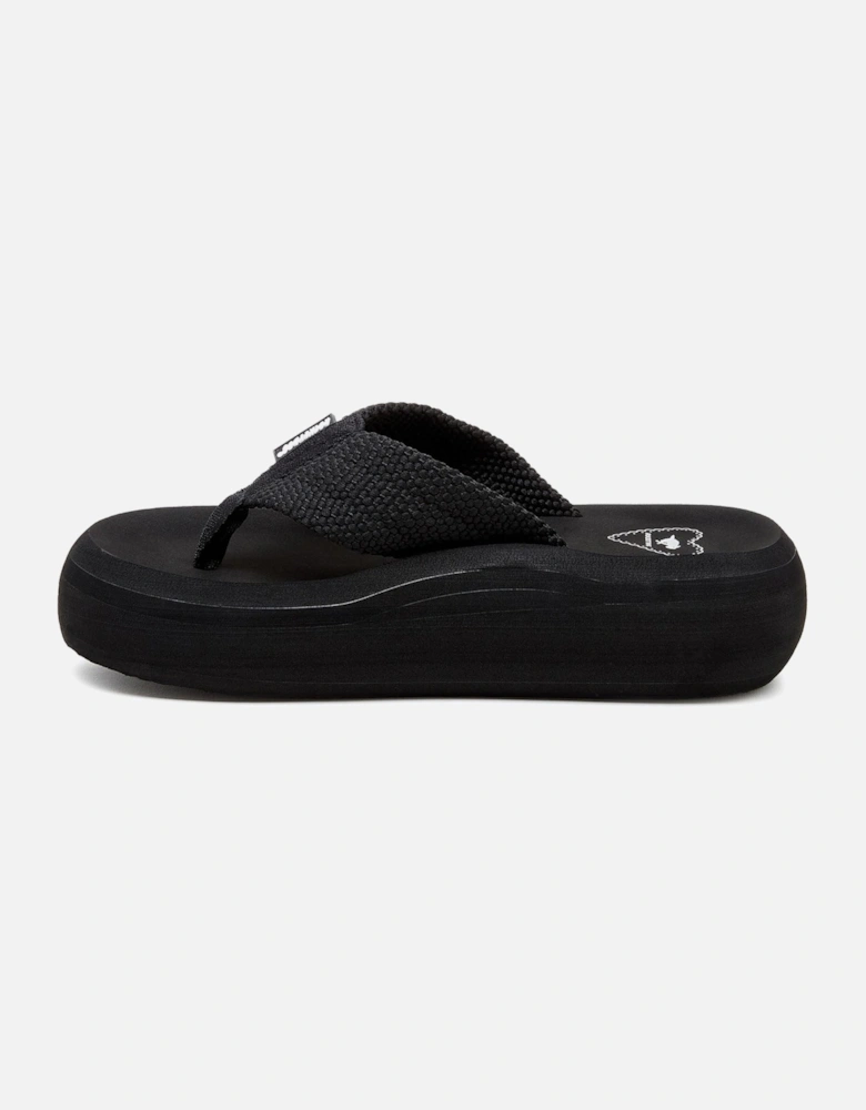 Sandy Webbing Textile Women's Black Sandals
