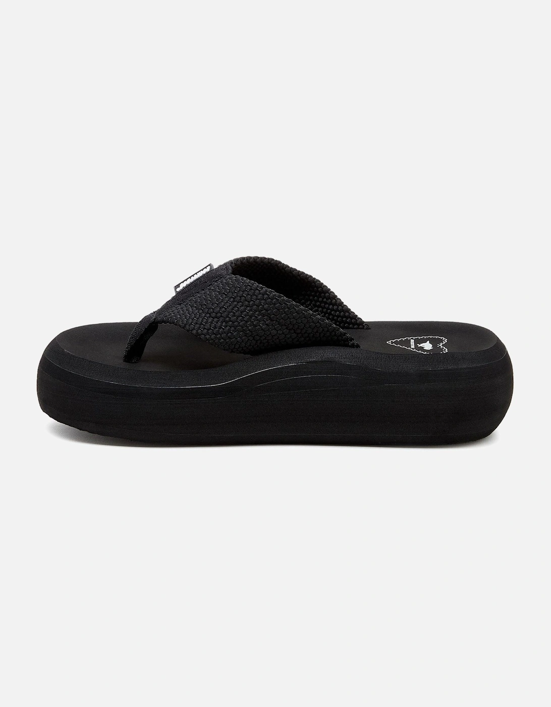 Sandy Webbing Textile Women's Black Sandals