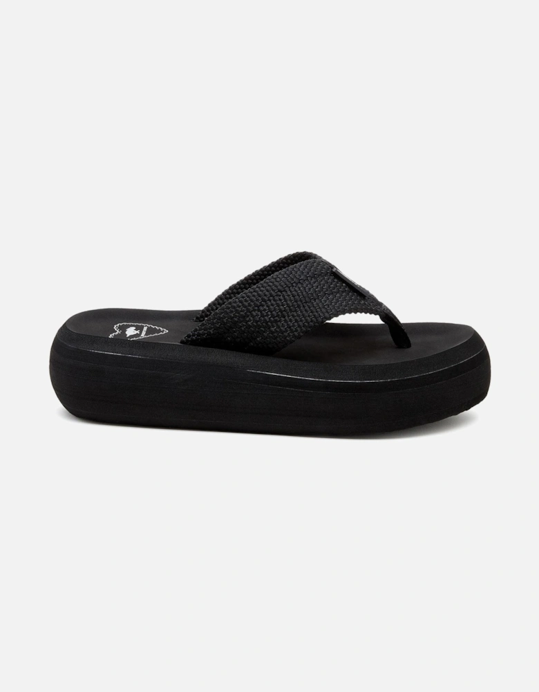 Sandy Webbing Textile Women's Black Sandals