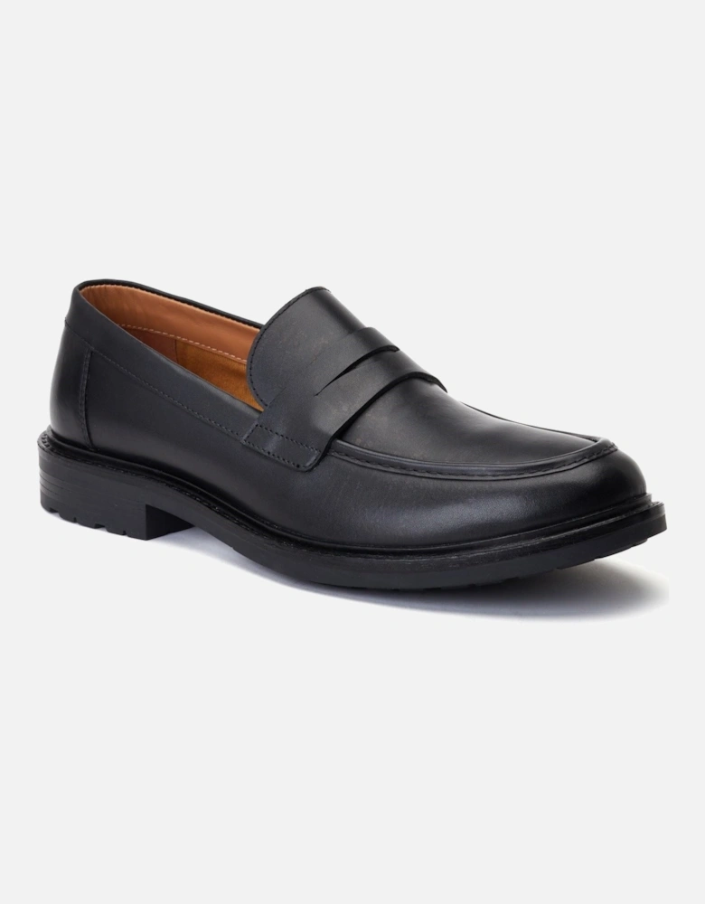 London Ivey Leather Men's Black Loafers