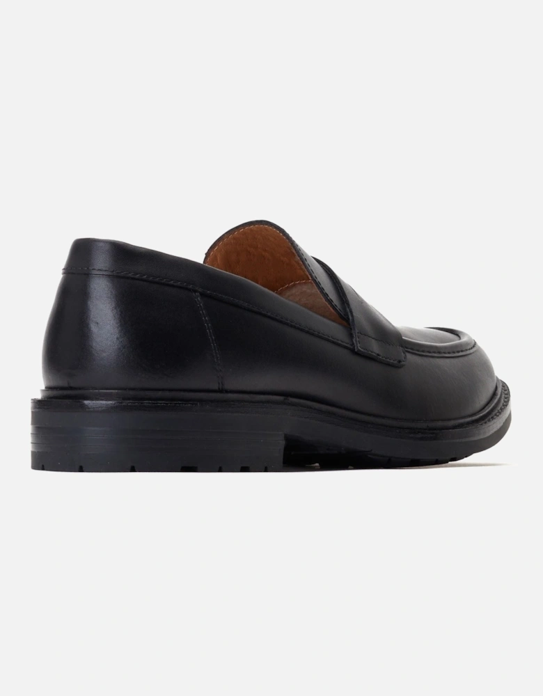 London Ivey Leather Men's Black Loafers