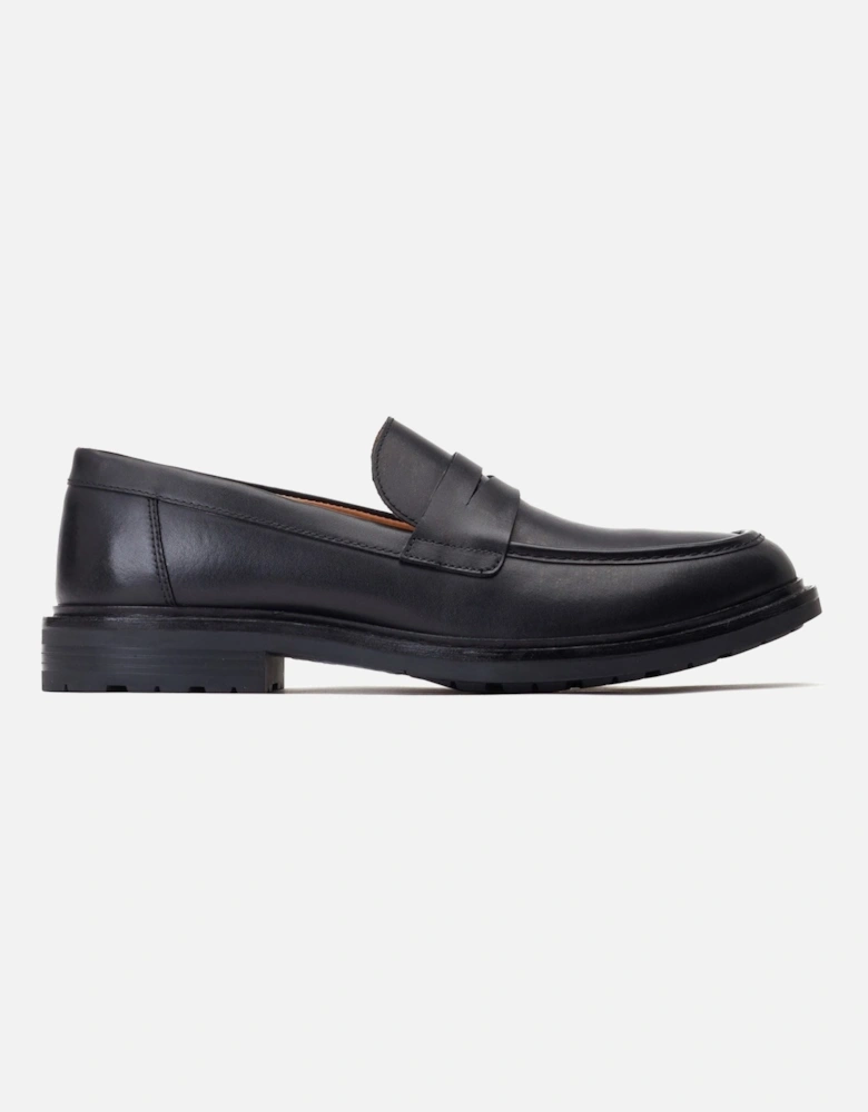 London Ivey Leather Men's Black Loafers