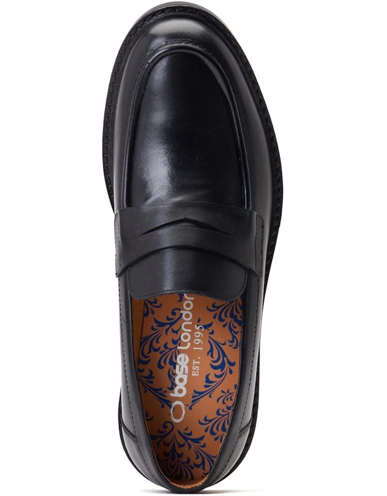 London Ivey Leather Men's Black Loafers