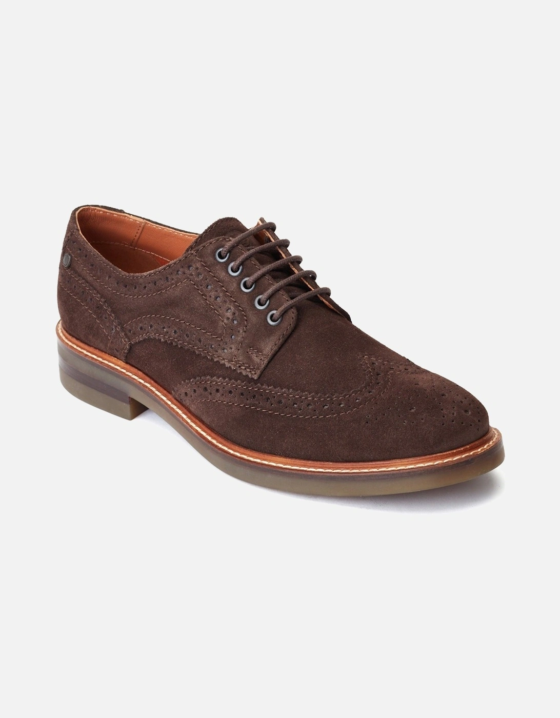London Hatfield Leather Men's Burnt Brown Brogues Shoes, 7 of 6