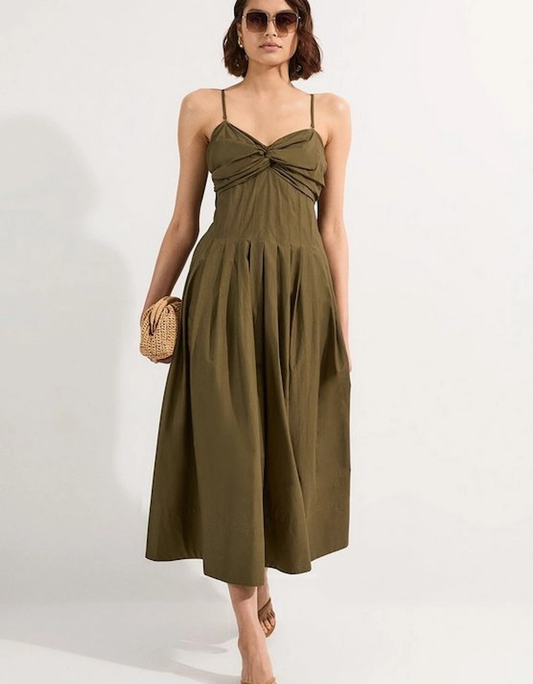Cotton Poplin Maxi Strapless Sundress With Bow Tie At Back, 4 of 3