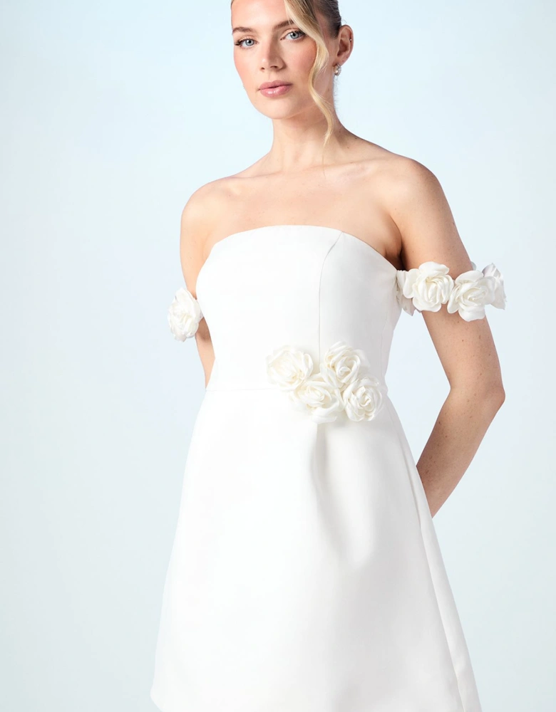 Corsage Bandeau Bridal Mini Dress