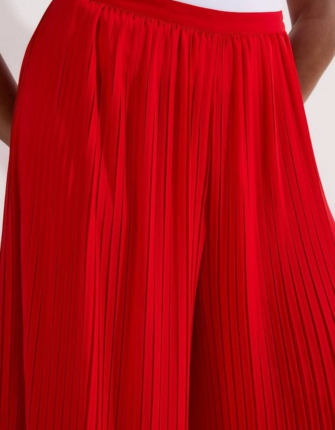 Plus Size Pleated Woven Wide Leg Trousers