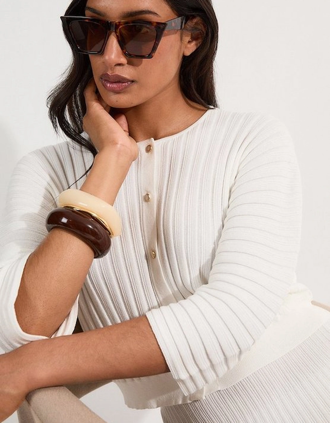 Pleated Rib Summer Knit Cardigan, 5 of 4