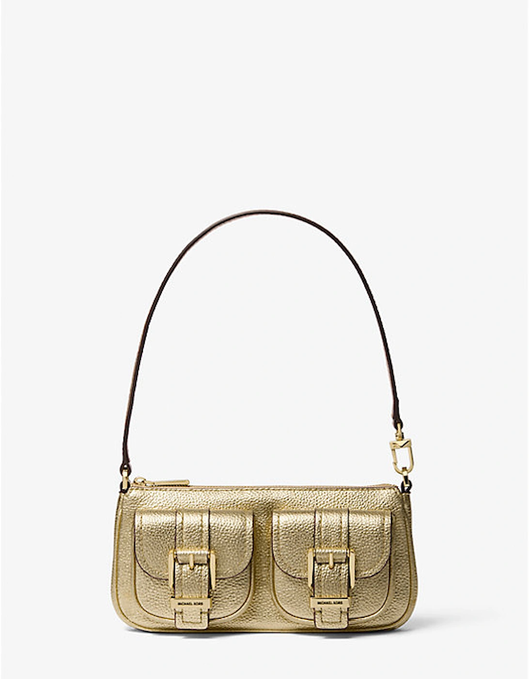 Zoe Small Metallic Pebbled Leather Convertible Pochette, 2 of 1