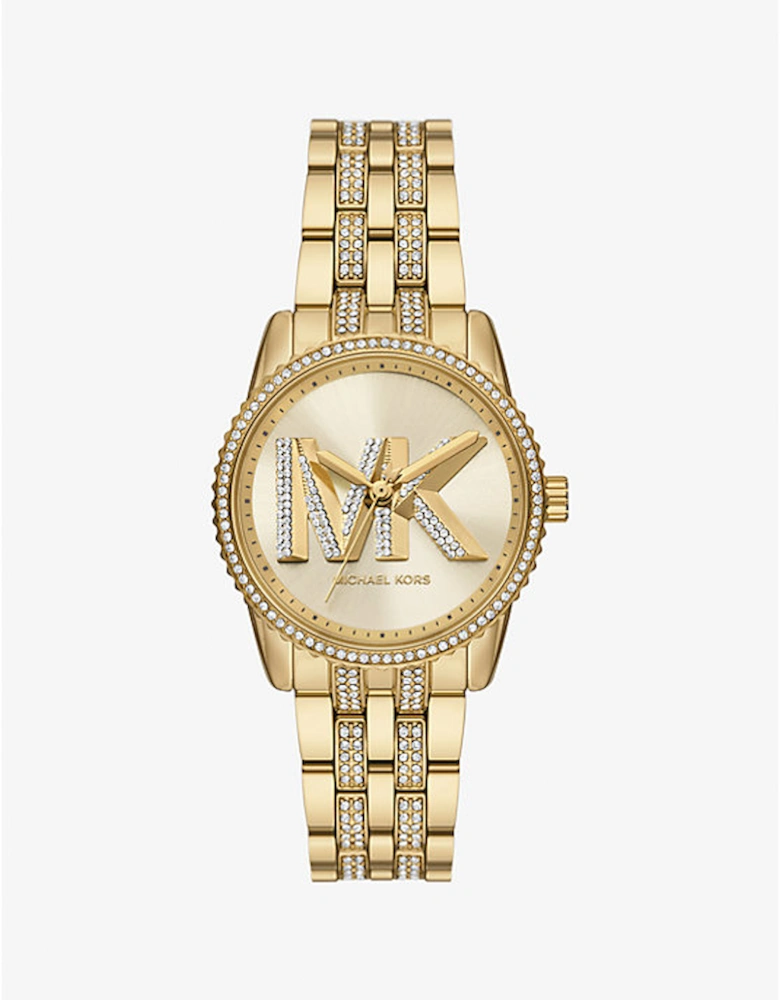 Mini Bryant Pavé Logo Gold-Tone Watch