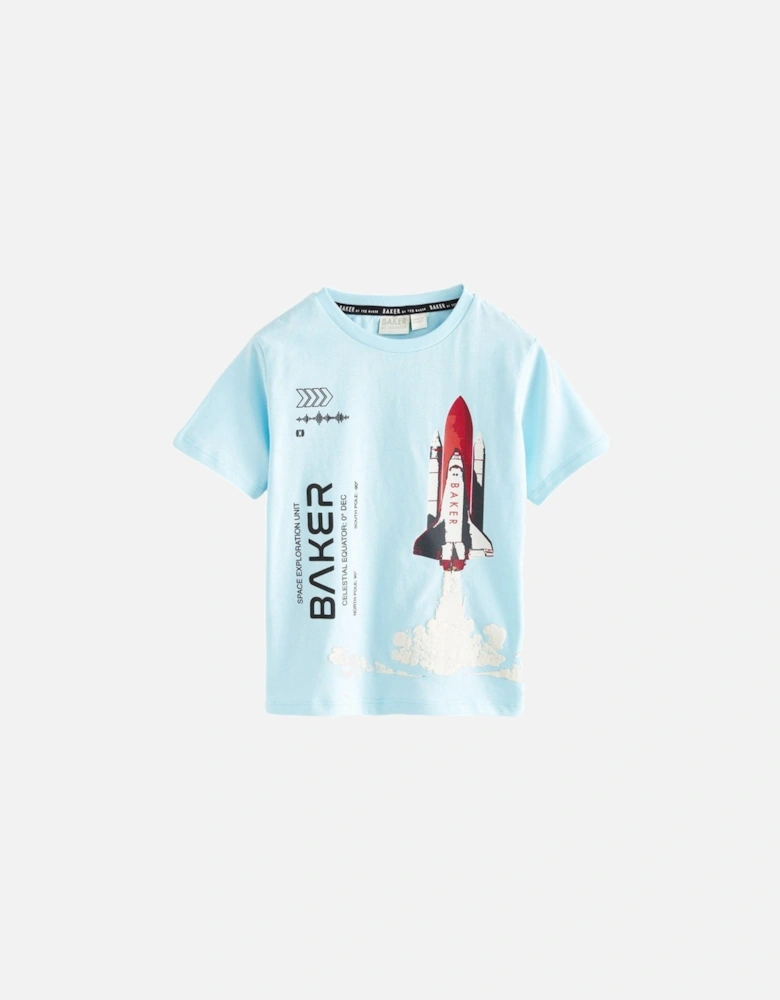 Space Rocket T-Shirt - Blue