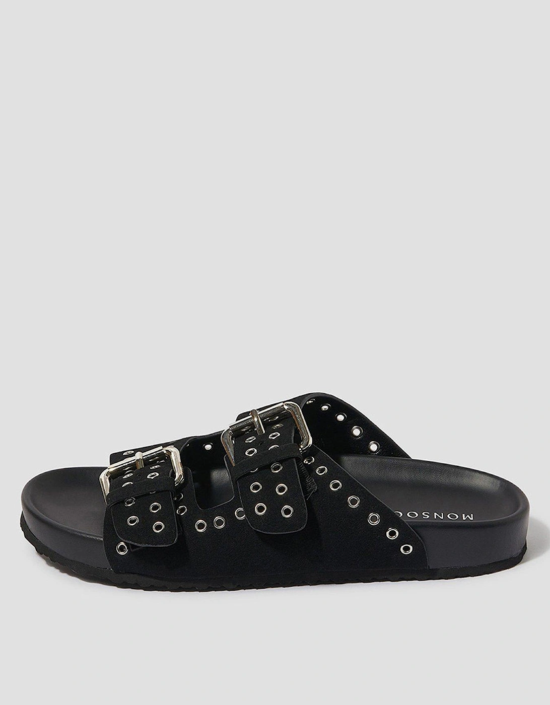 Elena Eyelet Sandal - Black, 2 of 1