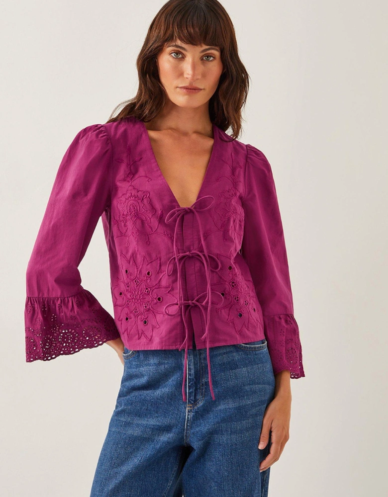 Saoirse Emb Tie Top