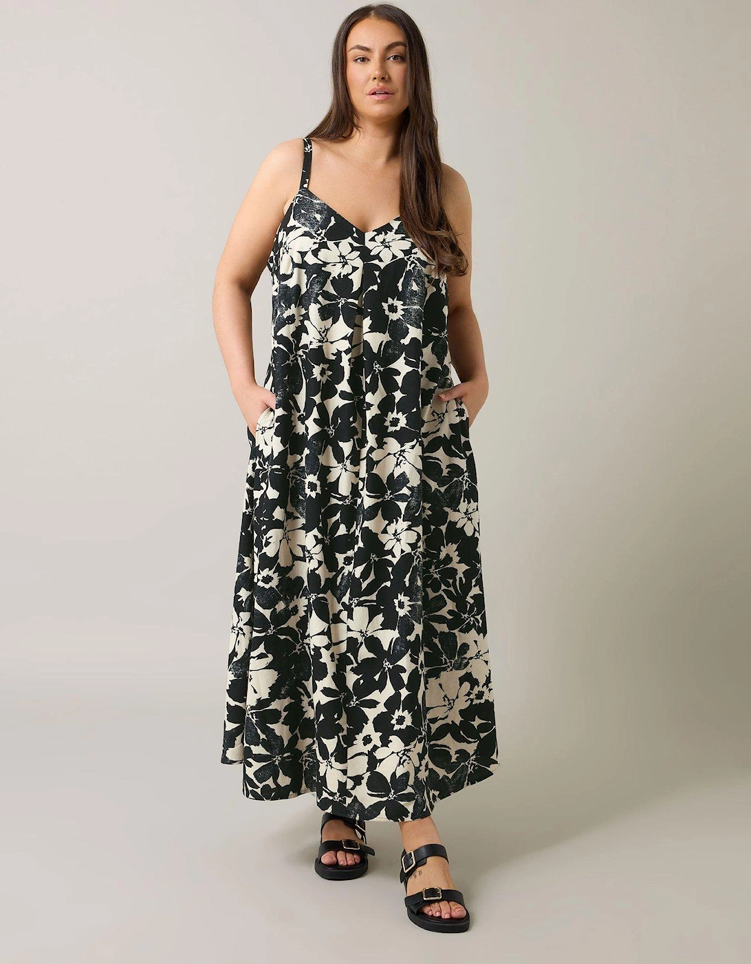 Linen Pleat Swing Dress, 2 of 1