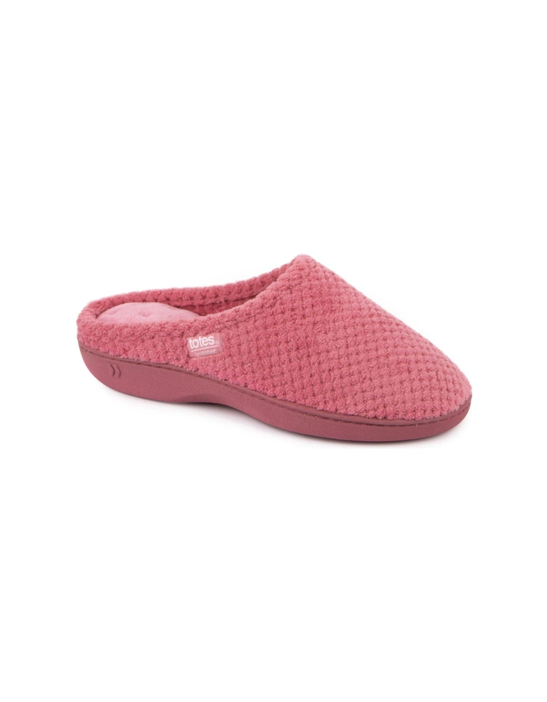 Isotoner Popcorn Terry Mule Slippers - Pink