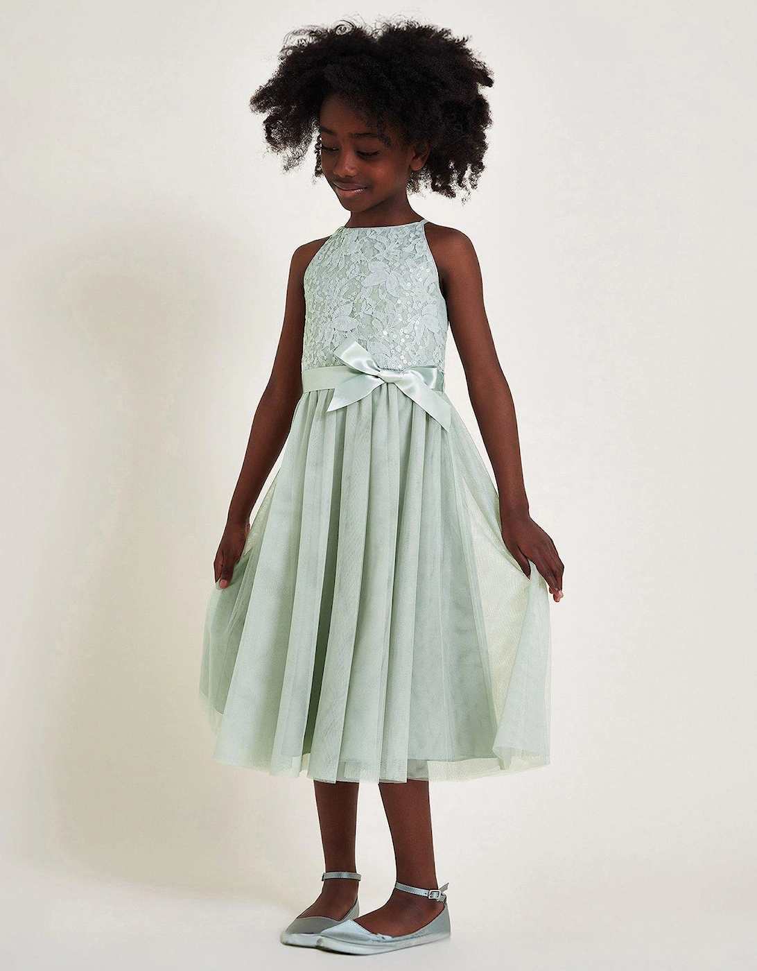 Girls Lacey Sequin Truth Dress - Green, 2 of 1