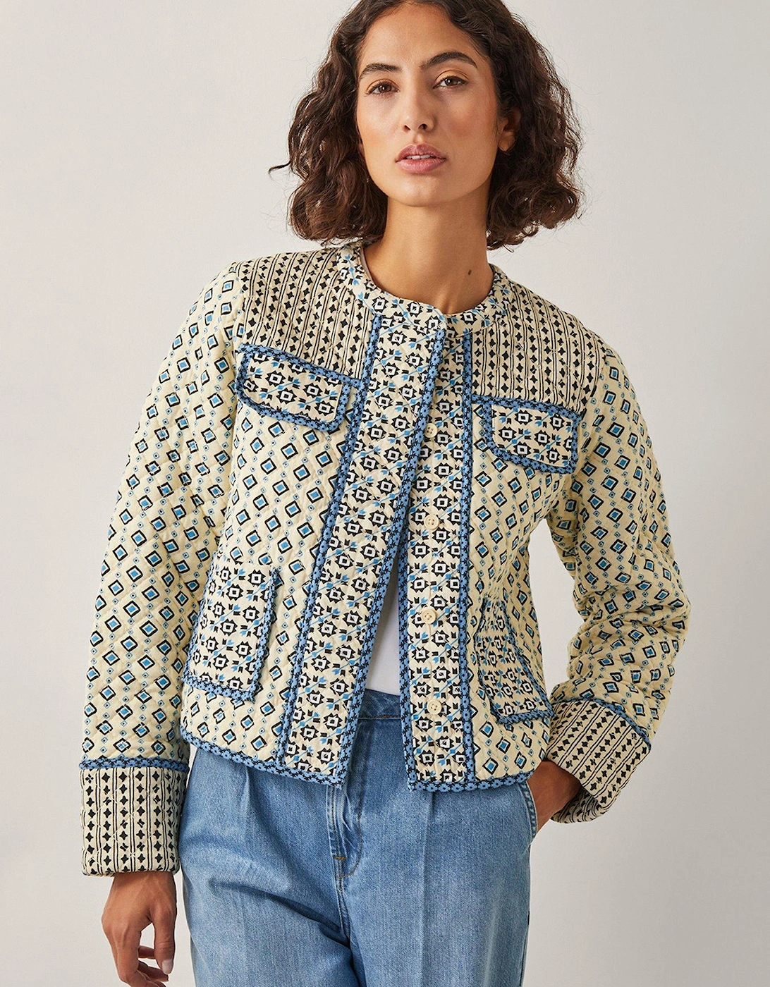 Judy Geo Quilt Jacket - Ivory, 2 of 1