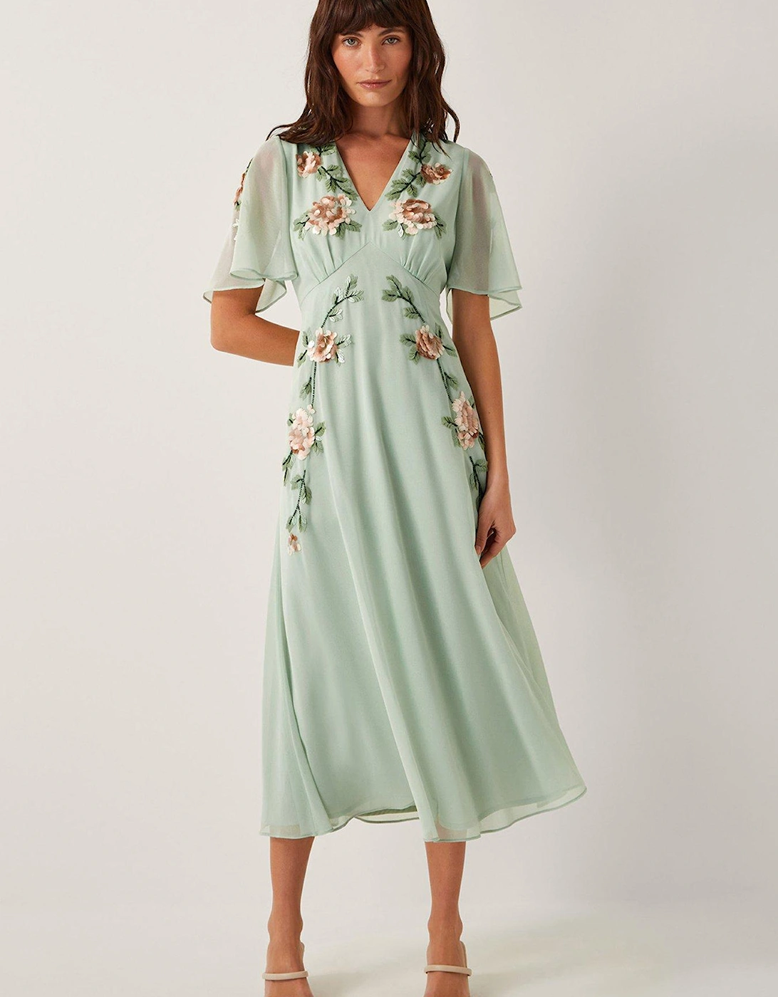 Cora Embellished Dress - Sage, 2 of 1
