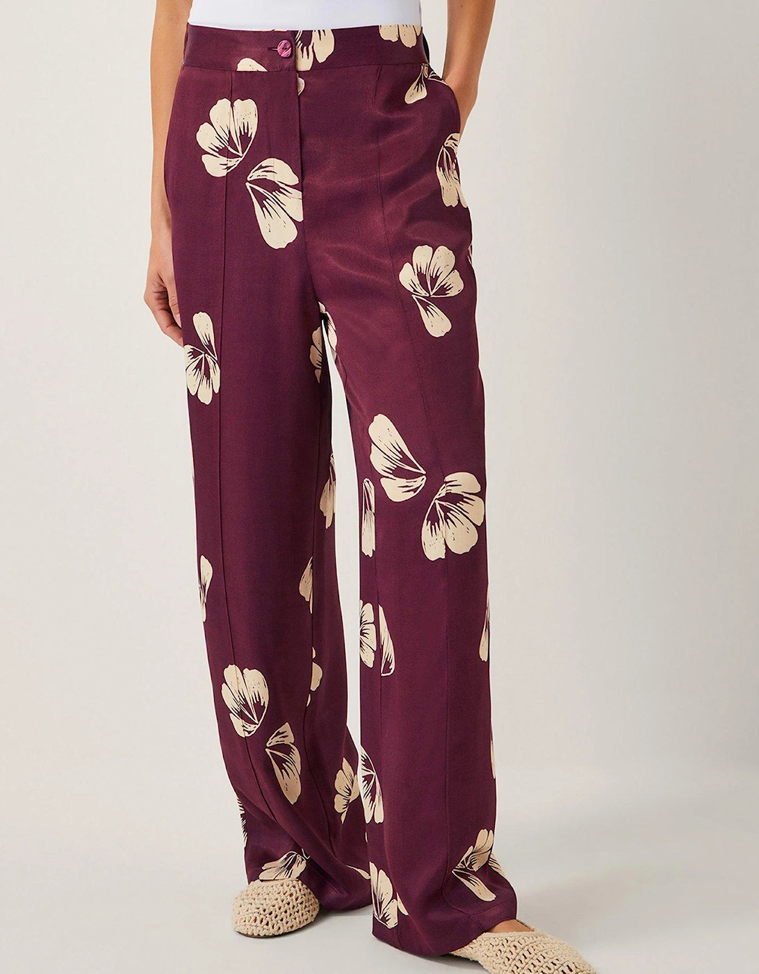 Roz Floral Trousers - Burgundy, 2 of 1