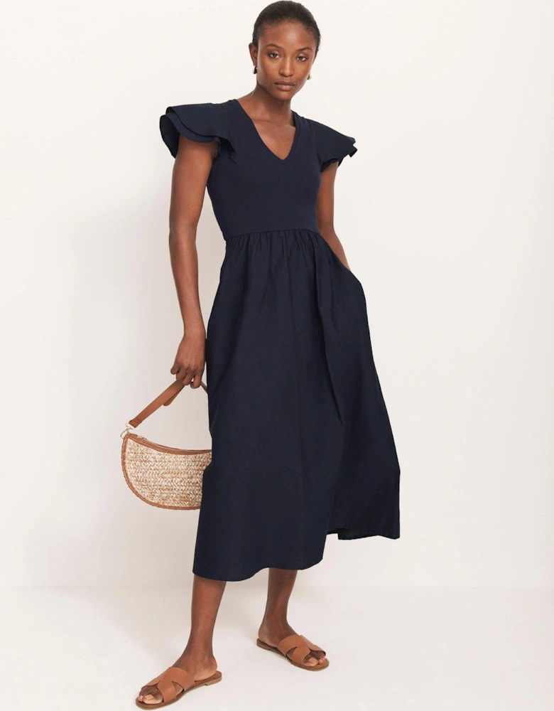 Woven Mix Jersey Dress