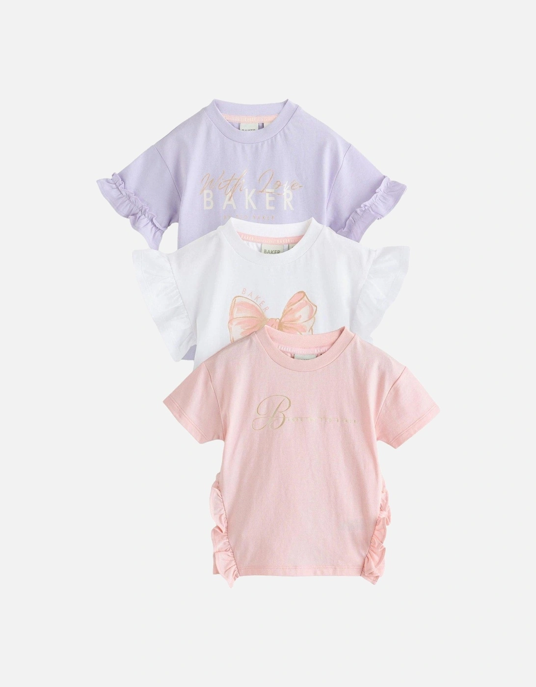Younger Girls 3 Pack Short Sleeve Tshirts - Multi, 2 of 1