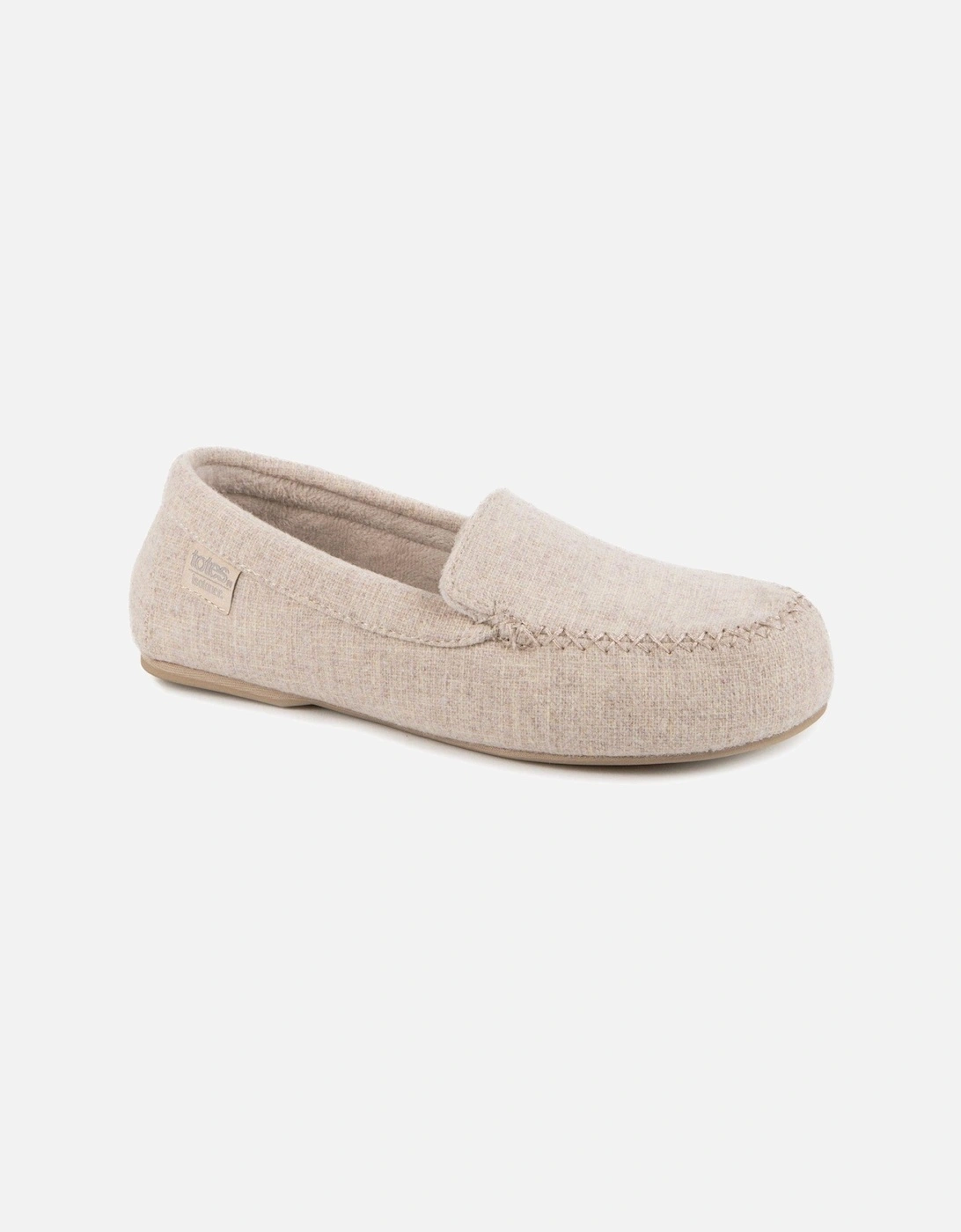 Isotoner Textured Moccasin Slippers - Beige, 2 of 1