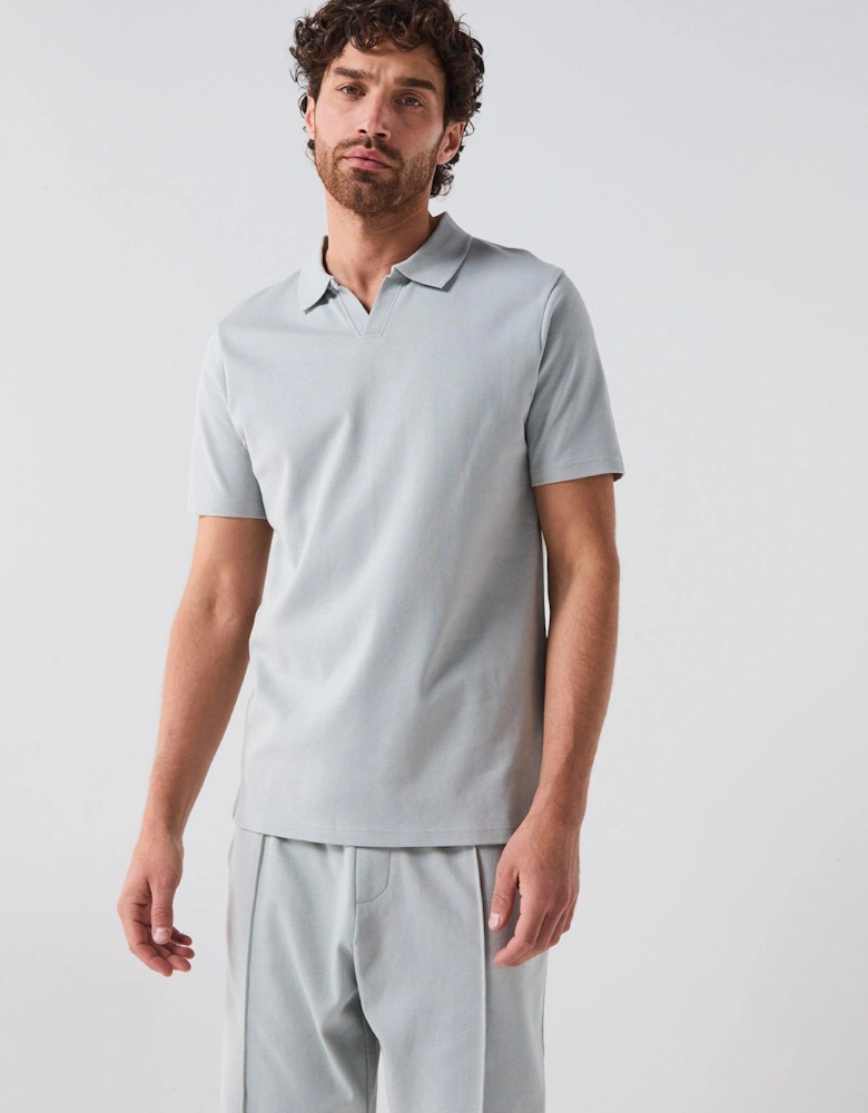 Interlock Notch Polo - Light Grey