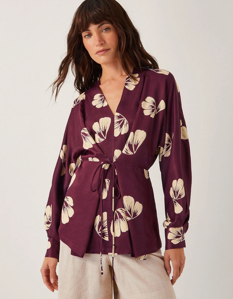 Roz Floral Top - Burgundy