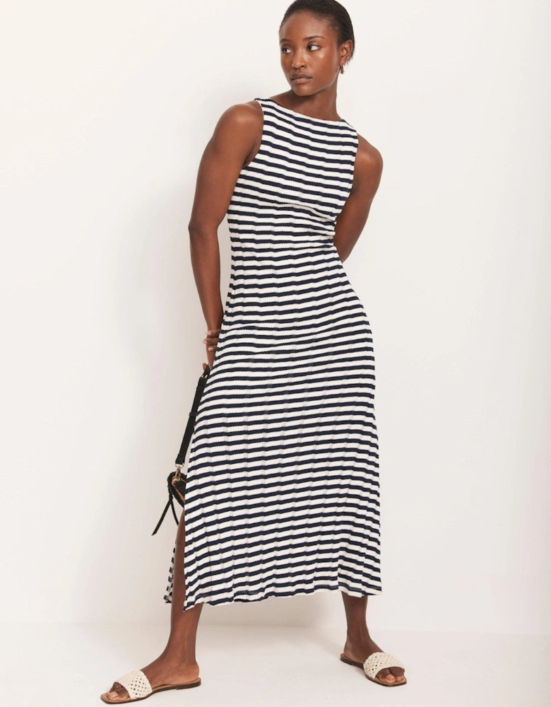 Stripe Jersey Ribbed Dress