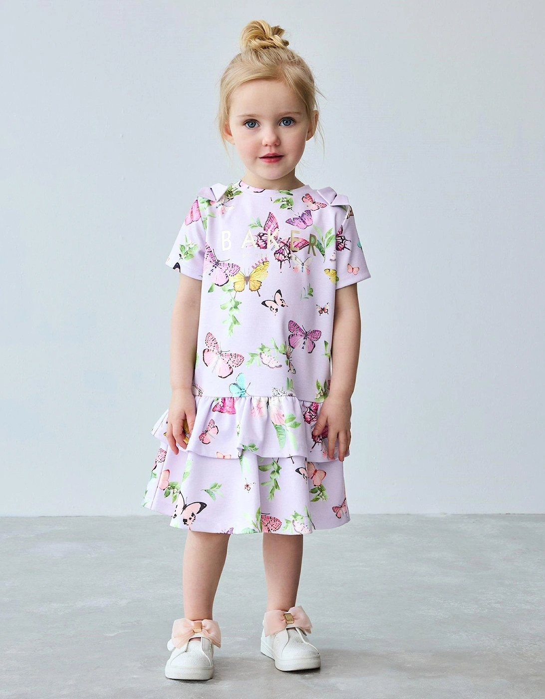 Baby Girls Butterfly Dress - Purple, 2 of 1
