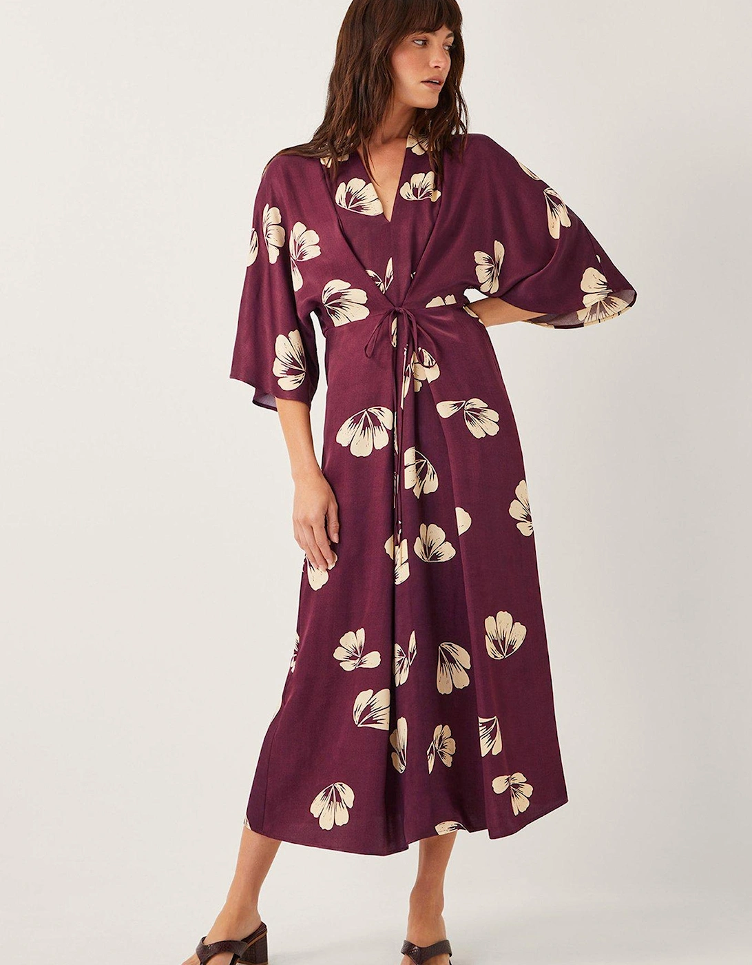 Roz Floral Dress - Burgundy, 2 of 1