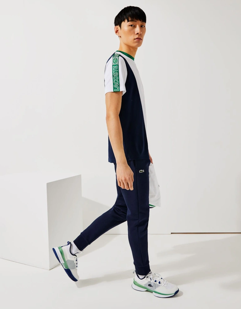 Mens Drawsting Logo Branded Jogger - Mens Sport Cotton Fleece Tennis Jog Pants