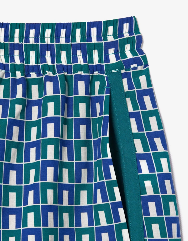 Graphic Motif Draped Shorts
