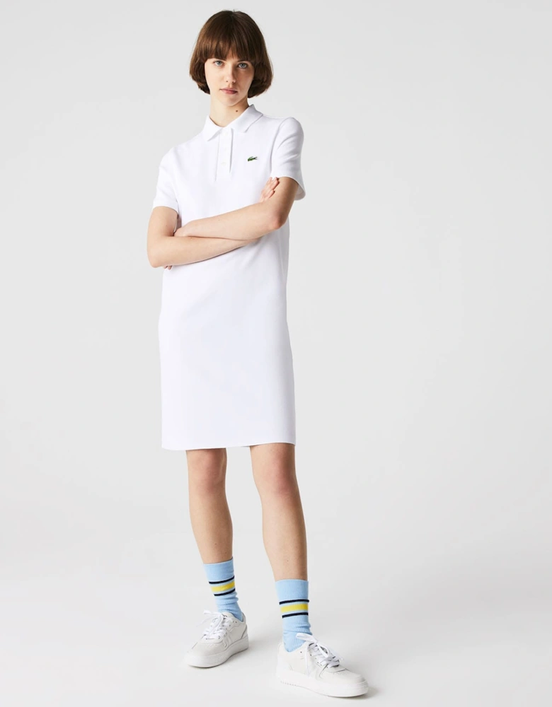 Trumpet Sleeve Piqué Polo Dress