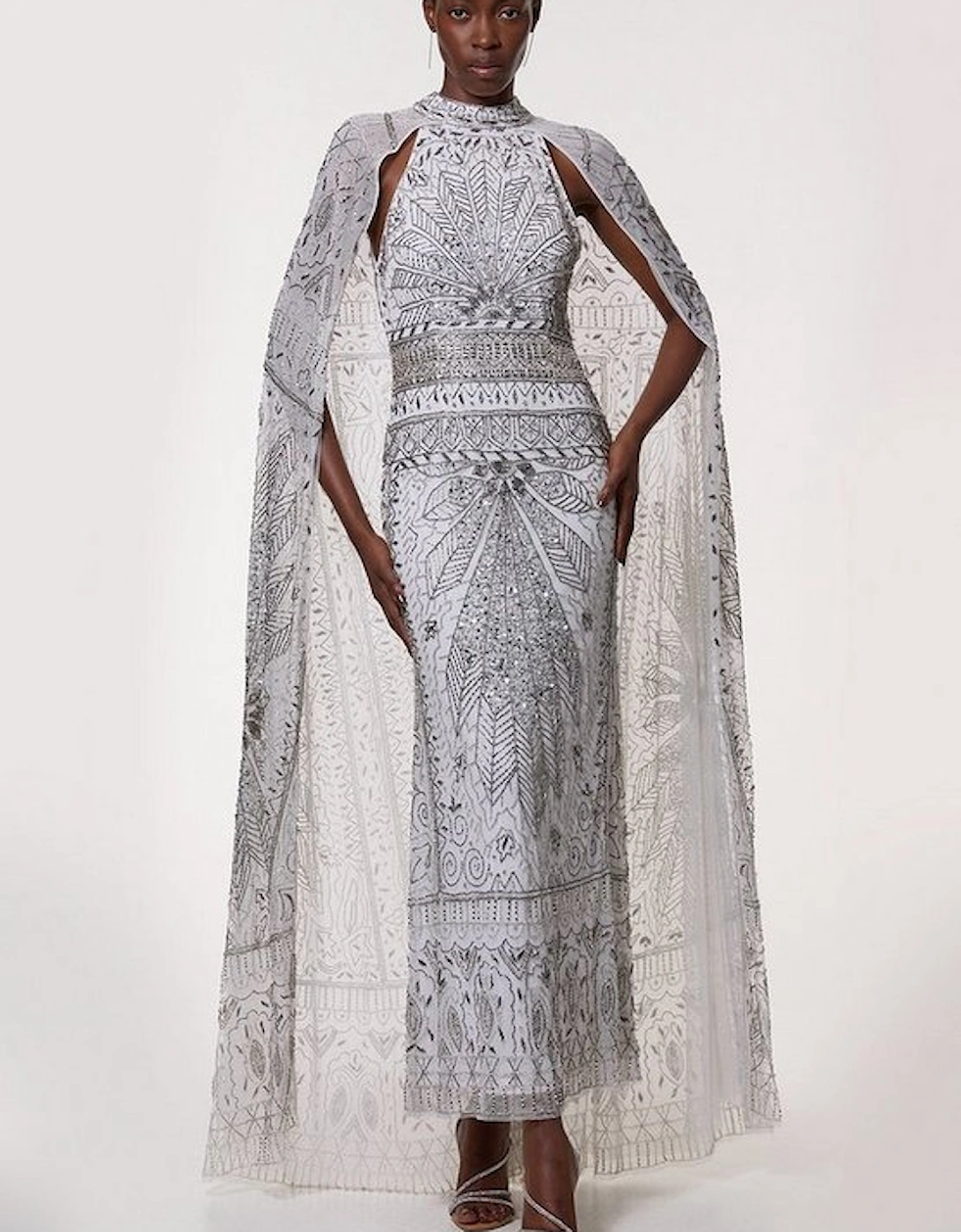 Embellished Detail Drapey Woven Maxi Dress, 5 of 4