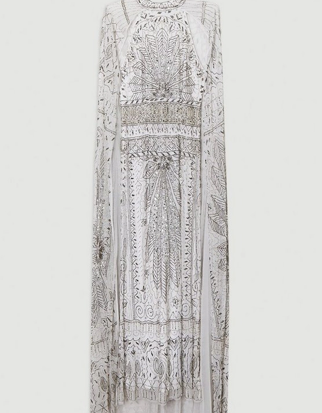 Embellished Detail Drapey Woven Maxi Dress