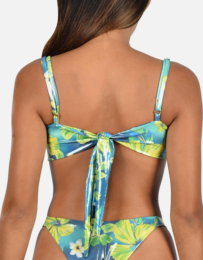 Cassia Blue Playful Print Bikini Top