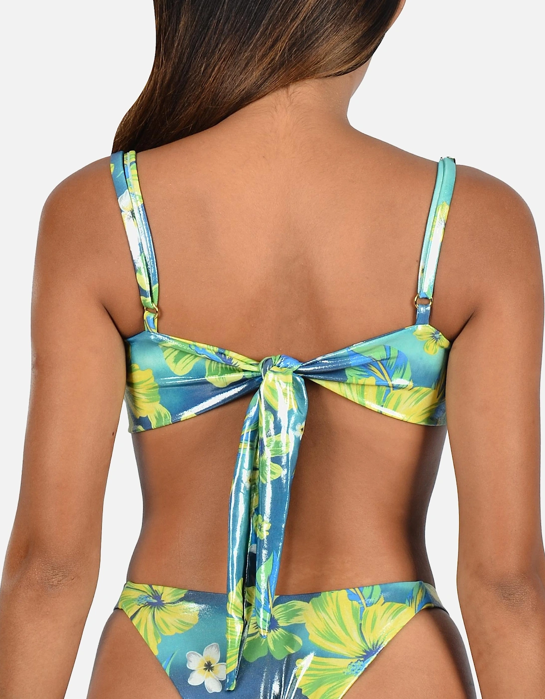 Cassia Blue Playful Print Bikini Top