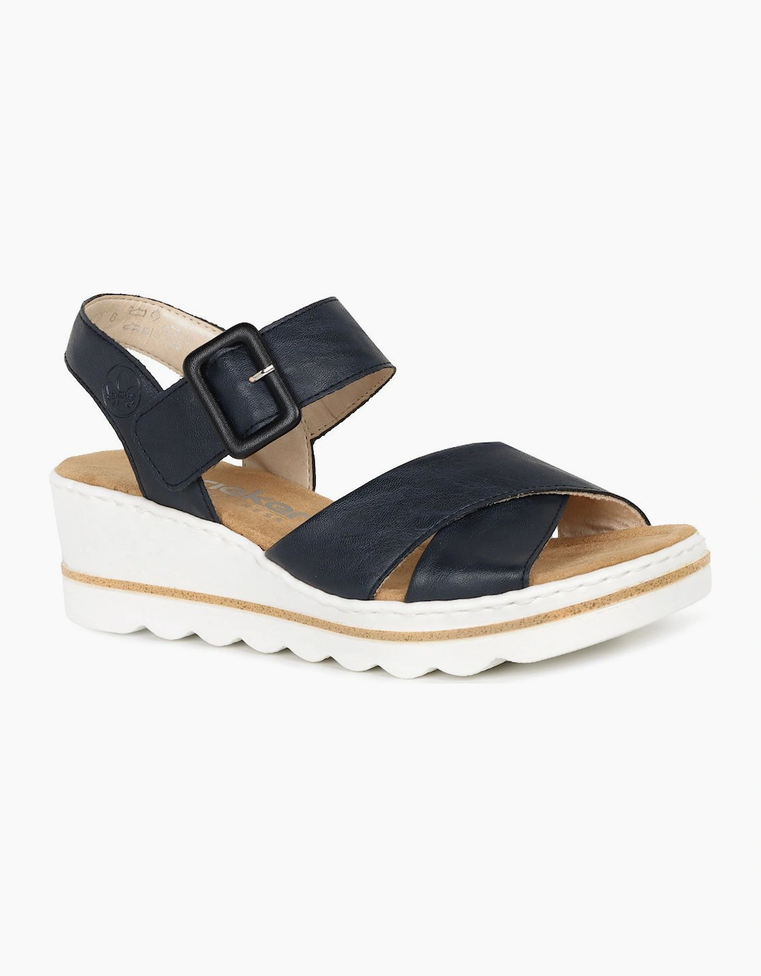 Rieker Women's Jamaica Womens Wedge Heel Sandals - Black - Size: 6.5