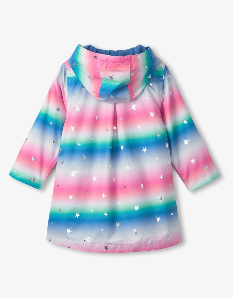 Girls Glitter Star A-Line Swing Jacket - Blue