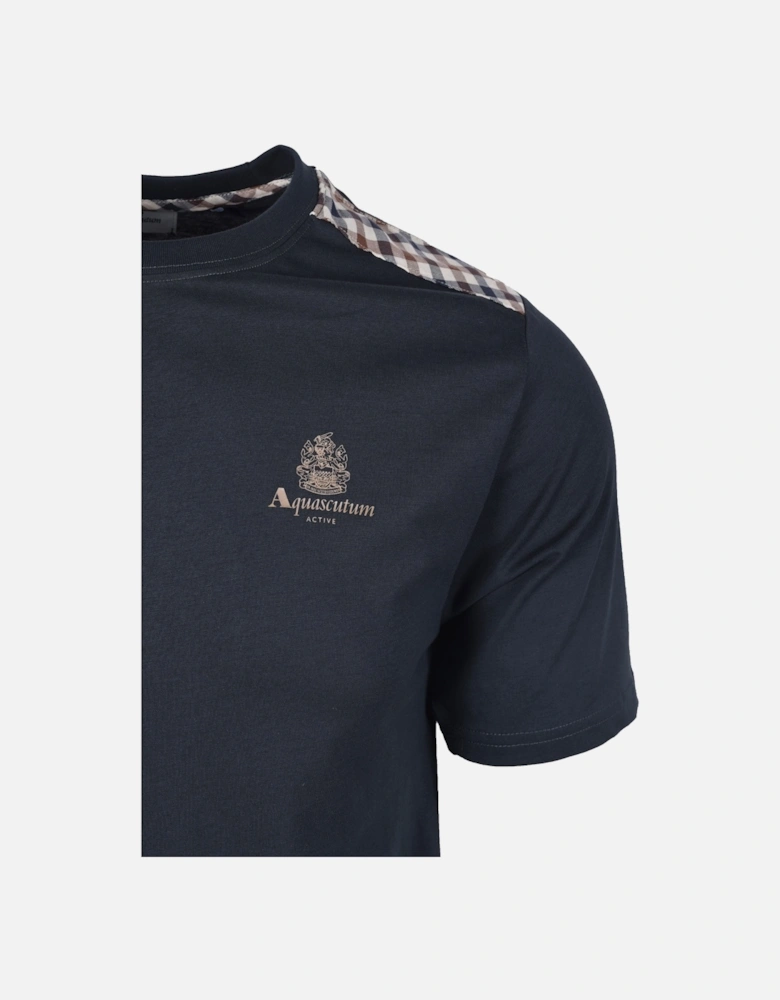 Club Check Details T-Shirt Navy