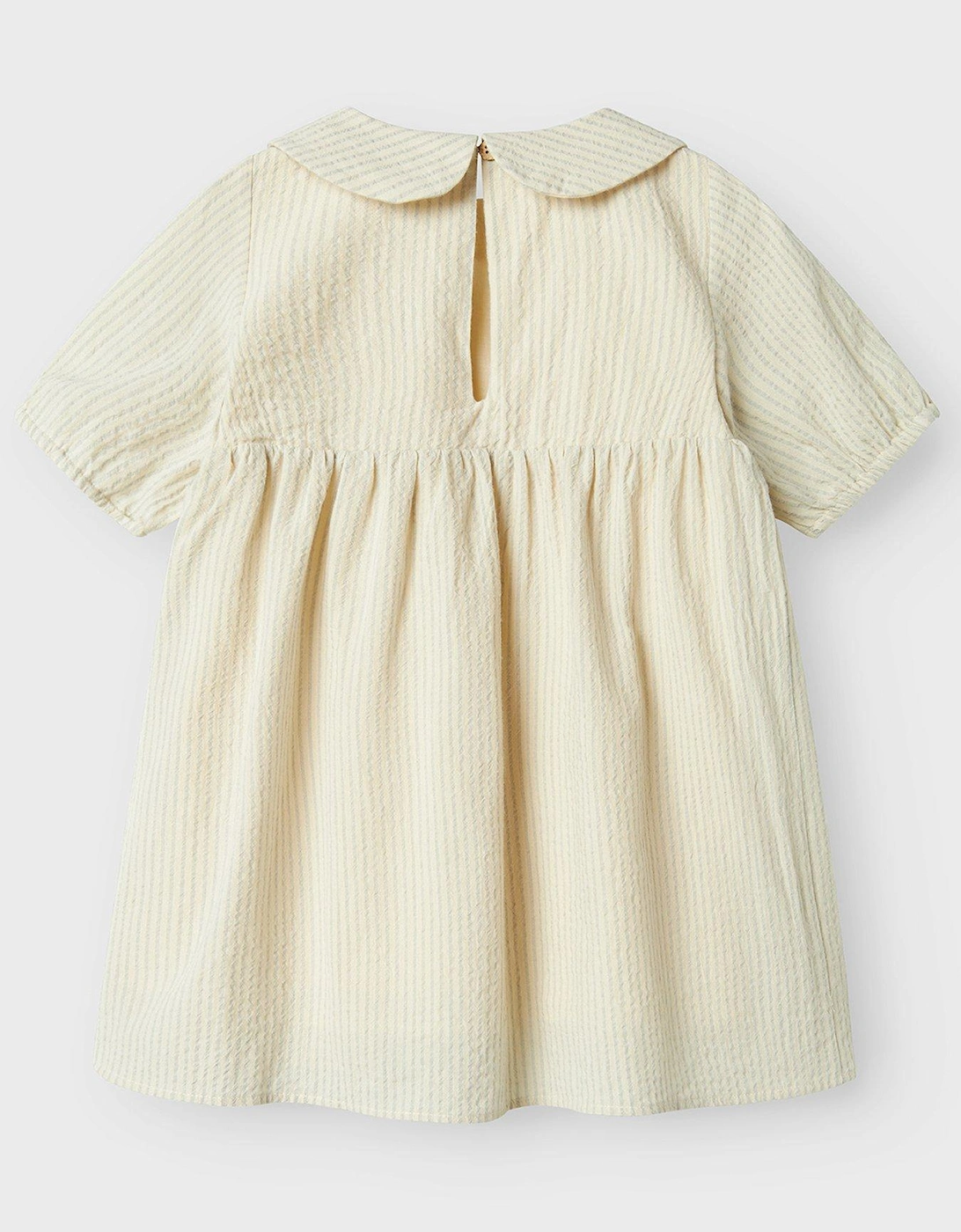 Mini Girls Heart Pocket Short Sleeve Dress - Vapor Blue