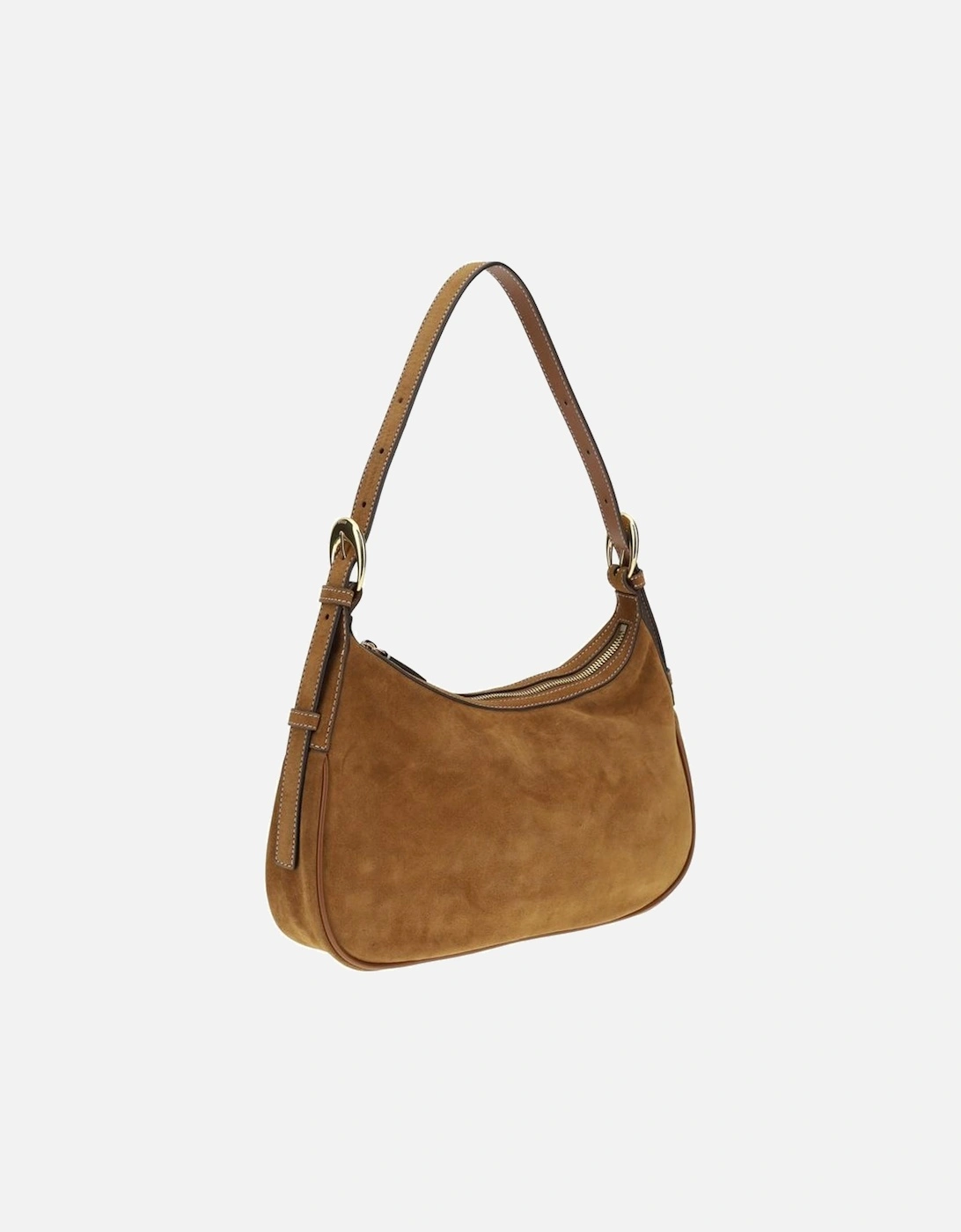 Suede Pine Shoulder Bag with Adjustable Strap Women - Beige