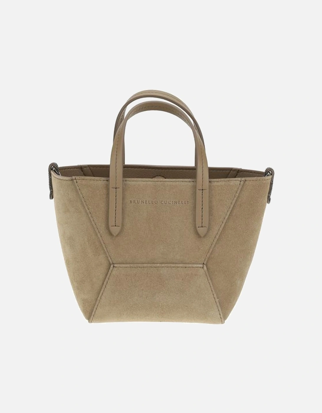 Suede Leather Shoulder Bag with Monogram Women - Beige, 5 of 4