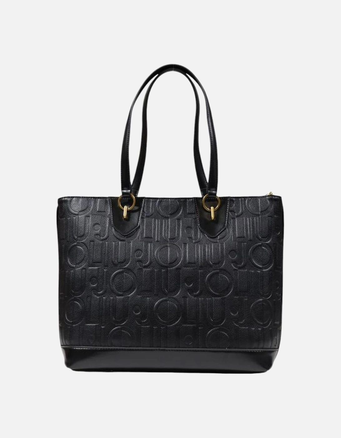 Elegant Polyurethane Large Tote Bag Women - Black Handbags