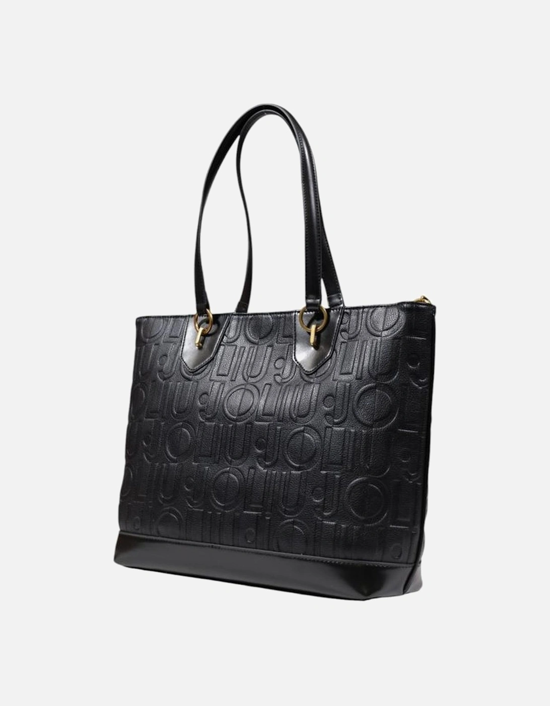 Elegant Polyurethane Large Tote Bag Women - Black Handbags